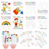 CPicdn 24 Pack Valentine’s Day Gifts Mini Watercolor Kids Paint Set, DIY Valentines Greeting Card Watercolor Paint Bulk for Boys Girls School Classroom Exchange Gift Valentines Cards Party Favors
