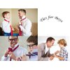 Enlision 3pcs Boys Pre-Tied Neckties & Pocket Square Set Blue Kids Ties for Boys Ties 8-10 Formal Wedding Graduation School Uniforms