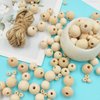 150 Pcs Unfinished Wooden Beads, 3 Sizes, with 10m Jute Twine, Natural Wood Loose Beads Bulk for Crafts Tassel Garland Jewelry Making Macrame Bracelets DIY Farmhouse Decor, 8mm/16mm/20mm, Wooden Beads