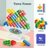 Tetra Tower Balancing Stacking Toys, 32PCS Board Games for Kids & Adults, 2 players Balance Game Team Building Blocks STEM Toy with Storage Bag, Boys Girls Gifts, Perfect for Family, Parties, Travel