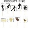45Pcs Football Cupcake Toppers Football Cake Topper Supplies, Football Cake Decorations Gifts, Football Birthday Party Decorations, Football Cupcake Liners Decor Suitable for Football Themed Parties