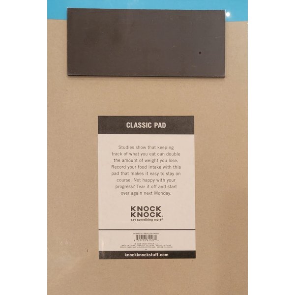 Knock Knock What I Ate Notepad Food And Liquid Drink Tracker (Blue)