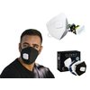 CLEVAIR- Face Mask with Cooling Fans, Rechargeable Battery, Respirator Mask with Filters, Reusable Face Mask, Wearable Air Purifier, Breathable, Dust Mask Woodworking, Painters, Construction, Sanding