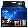 Uniwork Remanufactured 302XL Ink Cartridge Replacement for Epson 302XL Printer Ink Cartridges 302XL 302 XL T302XL T302 to use with Expression Premium XP-6000 XP6000 XP-6100 (PBK/BK/C/M/Y, 5 Pack)