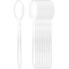 Cornucopia Plastic Ice Cream Spoons Long-Handled (100-Pack); Bulk Clear Disposable Soda and Sundae Spoons with Long Handles