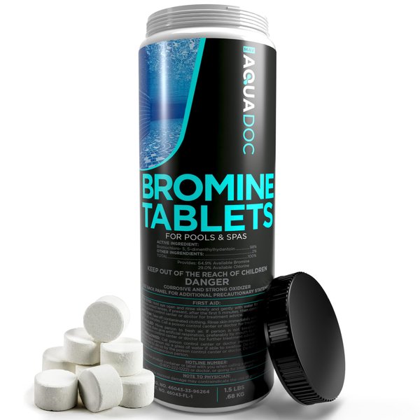 Spa Bromine Tablets for Hot tub, 1.5lbs - Spa Sanitizing Bromine for Hot Tubs & Spa Bromine Tablets - Recommended Hot Tub Bromine Sanitizer by AquaDoc
