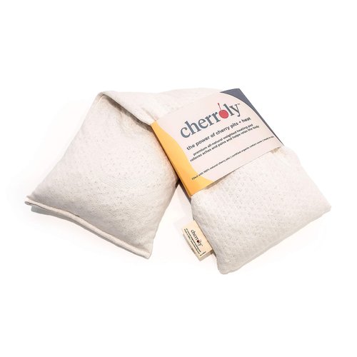 Cherroly Natural Pain Relief Moist Heat Therapy, Cherry Pits in Organic Cotton, Microwavable Heating Pad/Cold Compress- Back, Neck, Muscles, Joints, Stomach, Menstrual Pains Aches Cramps -Medium