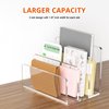 Richboom Acrylic File Sorter, 9"x6.5"x6.5", Upright File Organizer for Desk, Mail Organizer Countertop, File Holder for Letter, Document, Notebook, Clear, 3 Sections
