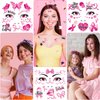 HOWAF 9 Sheets Breast Cancer Awareness Face Tattoos Pink Ribbon Waterproof Temporary Tattoos Stickers for Woman Hope Fight Breast Cancer Party Decorations Fundraising Event Face Body Accessories