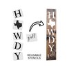 Howdy Texas Reusable Stencil Porch Sign Kit, Porch Leaner Template, Fits 10x50 Board, Texas Design… (Fits 9.25"x50" Board)