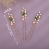 Teyglen 3pcs Pearl Wedding Hair Pins Bridal Crystal Pearl Hair Pins Clips Handmade Blue Red Green Rhinestone Hair Piece Party Wedding Hair Accessories for Women Girls (Black-Red)