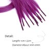 Jmzulnivst Lot 10 strands 20'' Long Solid Colorful I Tip Human Hair Extension,10+ FREE Micro Beads,Hook (Purple, 20inch)