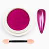 1 Jar Hot Pink Chrome Nail Powder Magic Metallic Mirror Effect for Gel Nails Art Design Holographic Magenta Red Nail Glitter Pigment Powder Reflective Manicure Dust Decoration with Tool