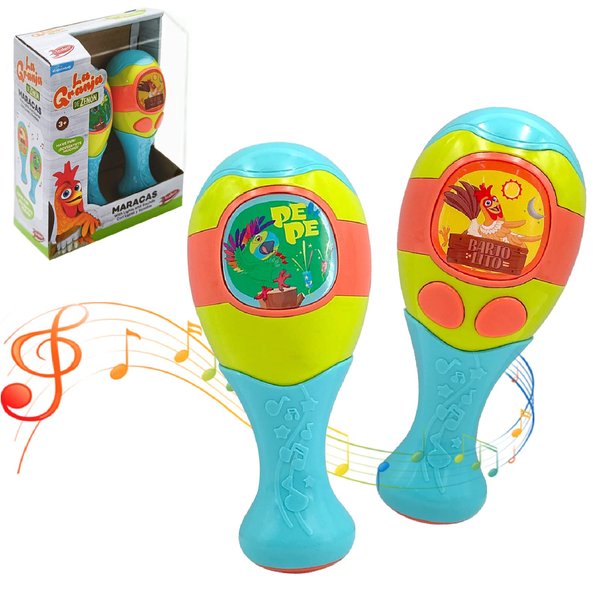 La Granja De Zenon Spanish Toys Maracas Egg Shakers Rattles Maracas for Kids Musical Instrument with Rhythm for Party Games Baby Party Favors Pepe Bartolito Christmas Day