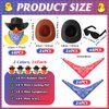 36 Set Cowboy Rubber Duck Mini Yellow Duckies Bath Party Toy Tiny Ducks Bathtub Toy with Cowboy Hat Paisley Bandanas Sunglasses for Summer Baby Shower Birthday Swimming Party (Vintage Style)