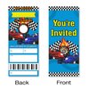 brayqu Race Car Birthday Invitations for Boy Red and Blue Car Racing Ticket Party Invitations Fill-in (20 Invitation Cards with Envelopes)