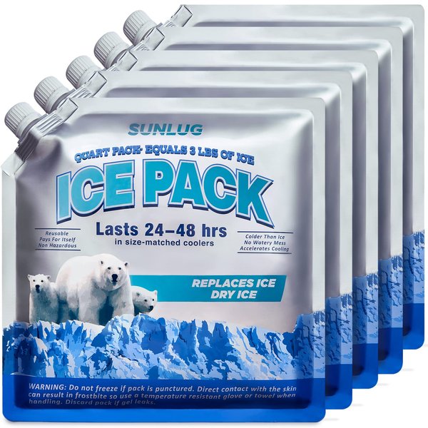 SUNLUG Cooler Ice Packs Reusable Ice Packs for Coolers Long Lasting Freezer Packs for Cooler Bag, Lunch Bags, Cooler Backpacks