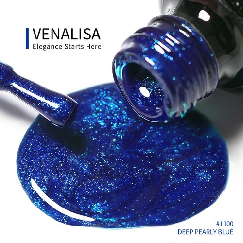 VENALISA Gel Nail Polish, 12ml Deep Pearly Blue Color Soak Off UV LED Nail Gel Polish Nail Art Starter Manicure Salon DIY at Home, 0.43 OZ