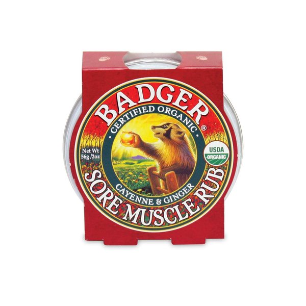 Badger Sore Muscle Rub Tin, Cayenne & Ginger, 2 oz (1 Pack)