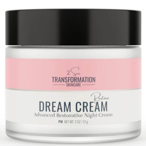 Dream Cream Menopause Skincare Night Cream - Wake Up Rested + Restored with Hyaluronic Acid, Niacinamide, Peptides, Melatonin and Magnesium. Overnight Face Mask by 2 See Transformation