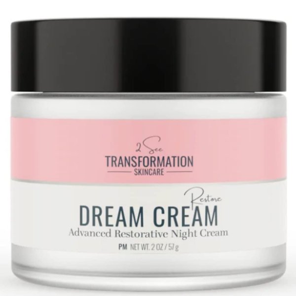 Dream Cream Menopause Skincare Night Cream - Wake Up Rested + Restored with Hyaluronic Acid, Niacinamide, Peptides, Melatonin and Magnesium. Overnight Face Mask by 2 See Transformation