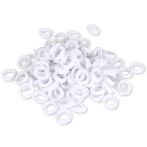 CYWLIFE Tiny Hair Bands, 100 PCS White Hair Ties, No Crease Ponytail Holders, Tiny Soft Rubber Bands for Girls Kids Women Men, 7MM No Hurt Durable Hair Accessories
