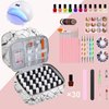 FCQQYWZ Nail Polish Organizer Case - Holds 30+ Bottles (15ml/0.5 fl.oz) and 1 Nail Lamp, Upgraded Double-layer Nail Polish Carrying Case Nail Polish Storage Bag with Handles (WHITE)