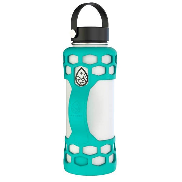 REUZBL Bottle Bumper Silicone Boot Sleeve Protector with Handle for Hydro Flask 40oz, 32oz, 24oz, 21oz, and Similar Stainless Steel Water Bottles Accessories