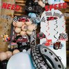 Luvsweets Need Four Speed Birthday Decorations, 10 Pcs 4th Birthday Decorations, Race Car Checkered Flag Banner Garland for 4 Year Old Boy, Racing Celling Decor Party Supplies