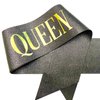 NAUXIUDSJS Birthday Queen Sash, Birthday Sash for Women, Glitter Black Sash Foil Letter, Party Favors Supplies Decorations for 18th 21st 30th 40th 50th 60th 70th 80th or Any Bday Party,Black