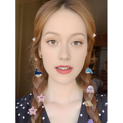 6PCS Sea Animals Small Hair Claw Clips for Women Girls Mini Ocean Hair Clip Beach Hair Accessories with Sturdy Grip Keep Hairstyle for Thick or Thin Hair