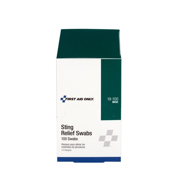 First Aid Only 19-100 Sting Relief Swab, 100 Count