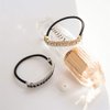 Ruihfas Ponytail Holder Stretchy Elastic Hair Tie Sparkling Crystal Rhinestone Hair Band Headband Hair Accessories for Women, 1Pcs (Gold Tone White)