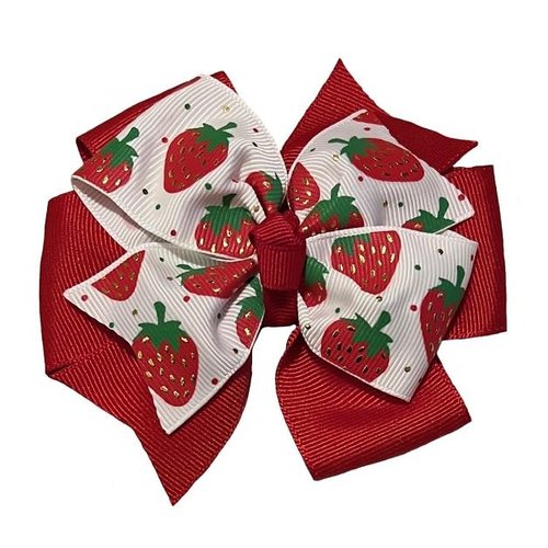 Strawberry Pinwheel Hair Bow
