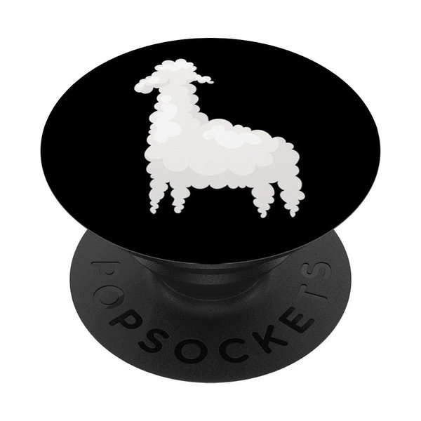 Sassy Southern Charm & Grace Cute & Puffy White Cloud Llama Animal on Black for Wireless Phone PopSo
