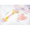 Jade Face Roller and Gua Sha Set, Facial Beauty Roller and Face Massager, Rose Quartz Skincare Tools, Anti Aging, Reduce Wrinkles and Relieve Muscle Tension