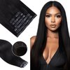 Seamless Clip in Hair Extensions Human Hair Hair Extensions Real Huamn Hair Hair Extensions Clip ins Ultra-thin PU Weft Straight 7pcs 110g 18 Inch Natural Black 100% Remy Human Hair Clip ins