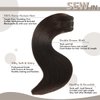 Jerriess Sew in Hair Extensions Real Human hair, Silky Soft &Shiny Double Drawn Weft Hair Extensions human hair, Thick ends &Tangle Free Human hair extensions sew in, 100g Straight Dark Brown, 16 inch