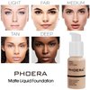 PHOERA Foundation Full Coverage,PHOERA Face Powder, Soft Focus Setting Powder, PHOERA Makeup Lightweight Wrinkles Matte Natural Finish for a Flawless Complexion(103 Warm peach+N.02 Cool Beige)