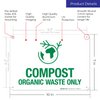 Compost Organic Waste Only with Graphic Sign, 10x7 Inches, Rust Free .040 Aluminum, Fade Resistant, Made in USA