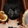 2 PACK Rhinestone Pearl Hair Bun Maker, Elegant Lazy Hair Curler, Crystal Hair Bun Maker, French Hairstyle Twist Bun Maker, Elegant Hair Accessories For Women Girls