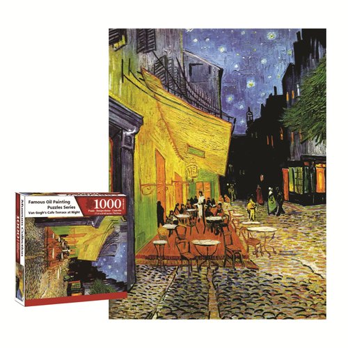 Cafe Terrace at Night 1000 Piece Puzzle for Adults, Van Gogh Art Painting 1000 Piece Puzzle, Challenging Puzzle Perfect for Game Nights(27” x 20”)
