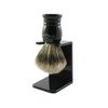 Edwin Jagger 1ej256sds Traditional English Super Badger Hair Shaving Brush Faux Ebony Medium With Drip Stand, Black, Medium