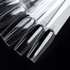 Fcozpjk Nail Swatch Sticks, 150Pcs Clear Nail Color Swatch Sticks with Ring, Ballerina Practice Nail Tips, Nail Polish Display Sample Sticks, Nail Stuff for Nail Techs
