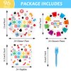 Wiooffen 96 Pcs Family Game Night Party Supplies Gaming Party Decoration For Birthday Party Video Game Party Tableware Set Kids Game Night Party Paper Plate Napkin Fork 24 Guests
