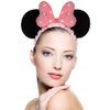 JIAHANG Mouse Ears Facial Spa Headbands, Coral Fleece Wash Face Hair Band, Velvet Bow Shower Hair Band for Girls Women Make up Hair Accessories