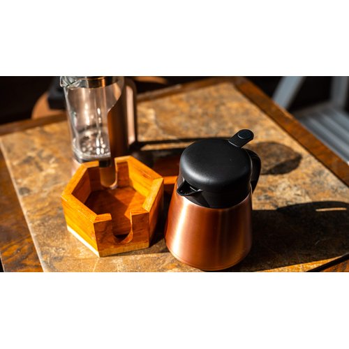 Lafeeca Thermal Coffee Carafe Tea Pot Stainless Steel, Double Wall Vacuum Insulated | Cool Touch Handle | Hot & Cold Retention | Non-Slip Silicone Base | BPA Free Copper