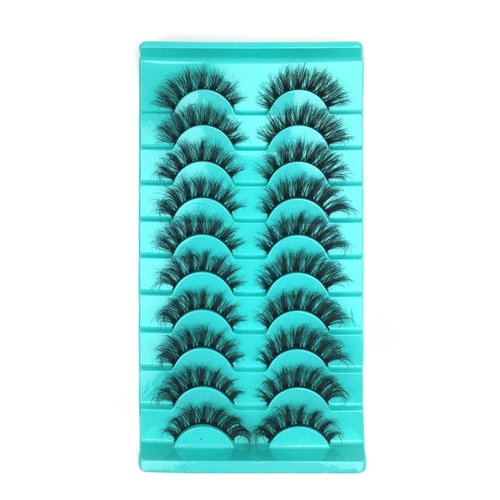 Wffenhefragrance 3D Curl Artificial Mink Eyelashes - Fluffy Wispy Lashes 10 Pairs|Natural Look,Easy to Apply&Reusable|Perfect for Daily Wear,Parties&Special Occasions|9-16-18mm