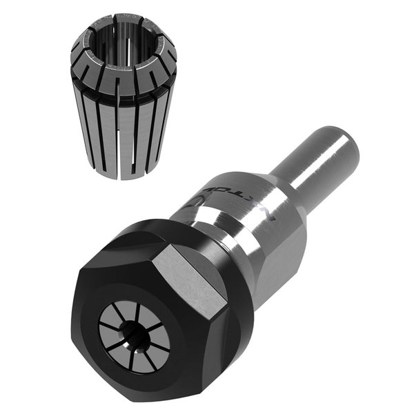 NXT-10017 Router Bit Spindle Adapter for Delta Rockwell 3HP Shapers | Includes 1/4" and 1/2" ER20 collets| No slip, Improved Life, Easy cutter extraction | Made in U.S.A