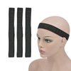 YTBYT 3 Pcs Non-Slip Adjustable Elastic Band Wavy Silicone Wig Band with Removable Hooks for Fixed Wigs (Width 1.2 Inch/3.0 cm)